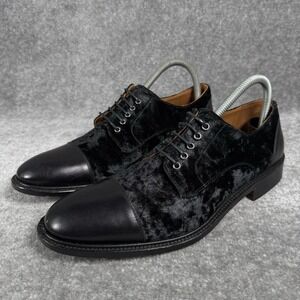 Taft The Jack Shoe Men's 39 Black‎ Velour Cap Lace Up *Flaws*